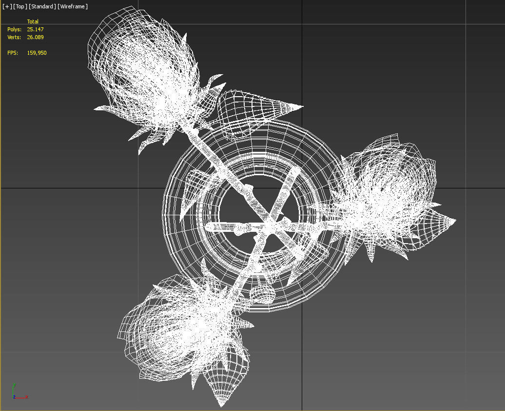 Roses in glass jar 3D model_15