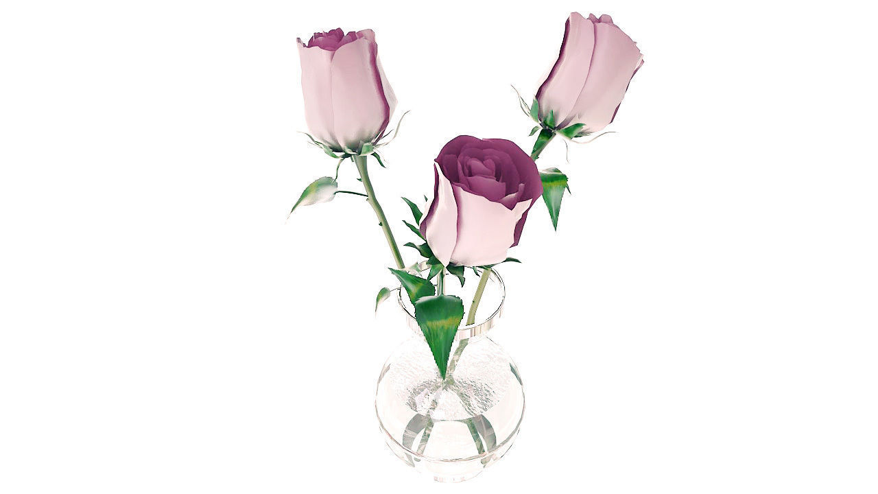 Roses in glass jar 3D model_4
