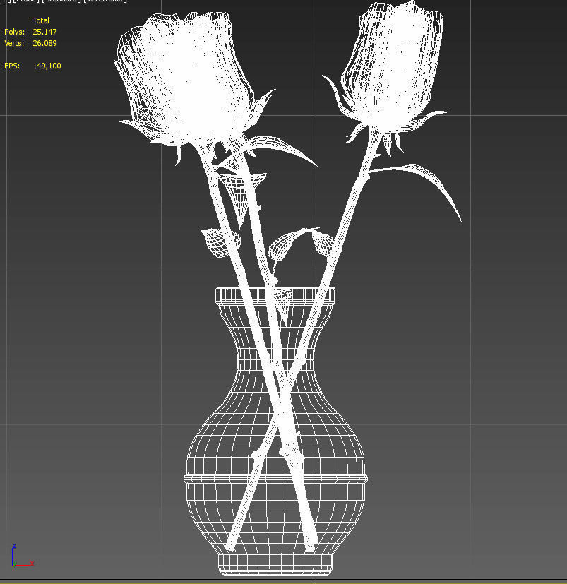 Roses in glass jar 3D model_14