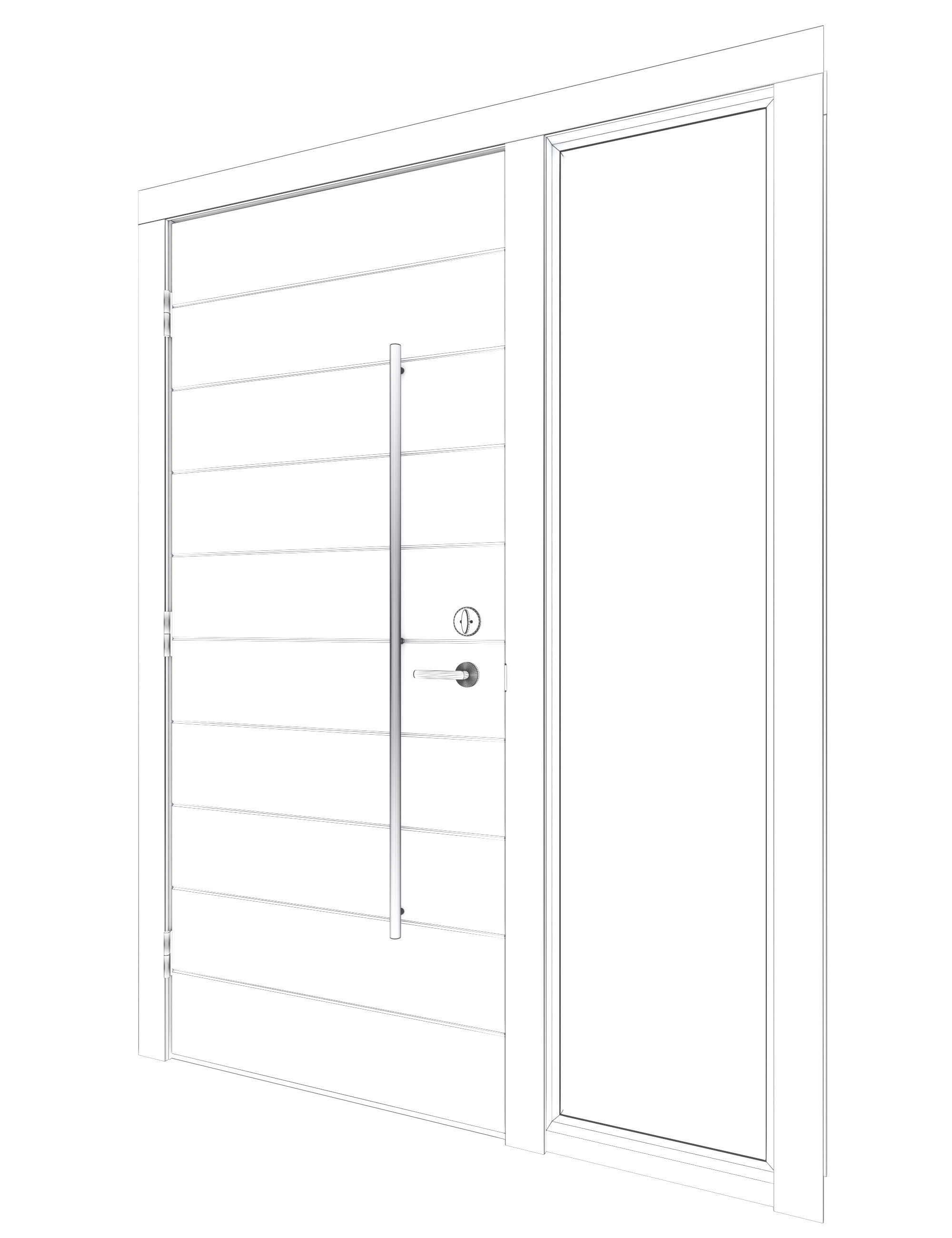 Door-100 modern front door 3D model_7