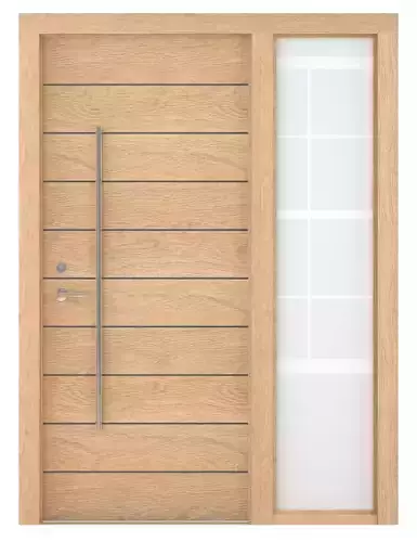 Door-105 wooden door with glass panels
