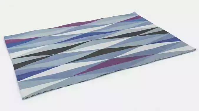 Handmade wool carpet rug 3D model