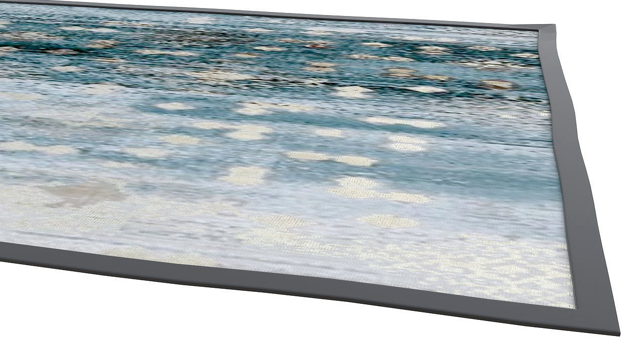 Blue area rug carpet 3D model_5