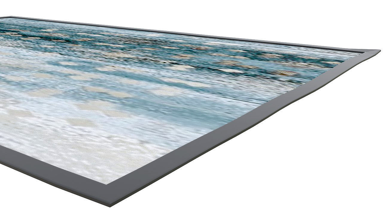 Blue area rug carpet 3D model_3