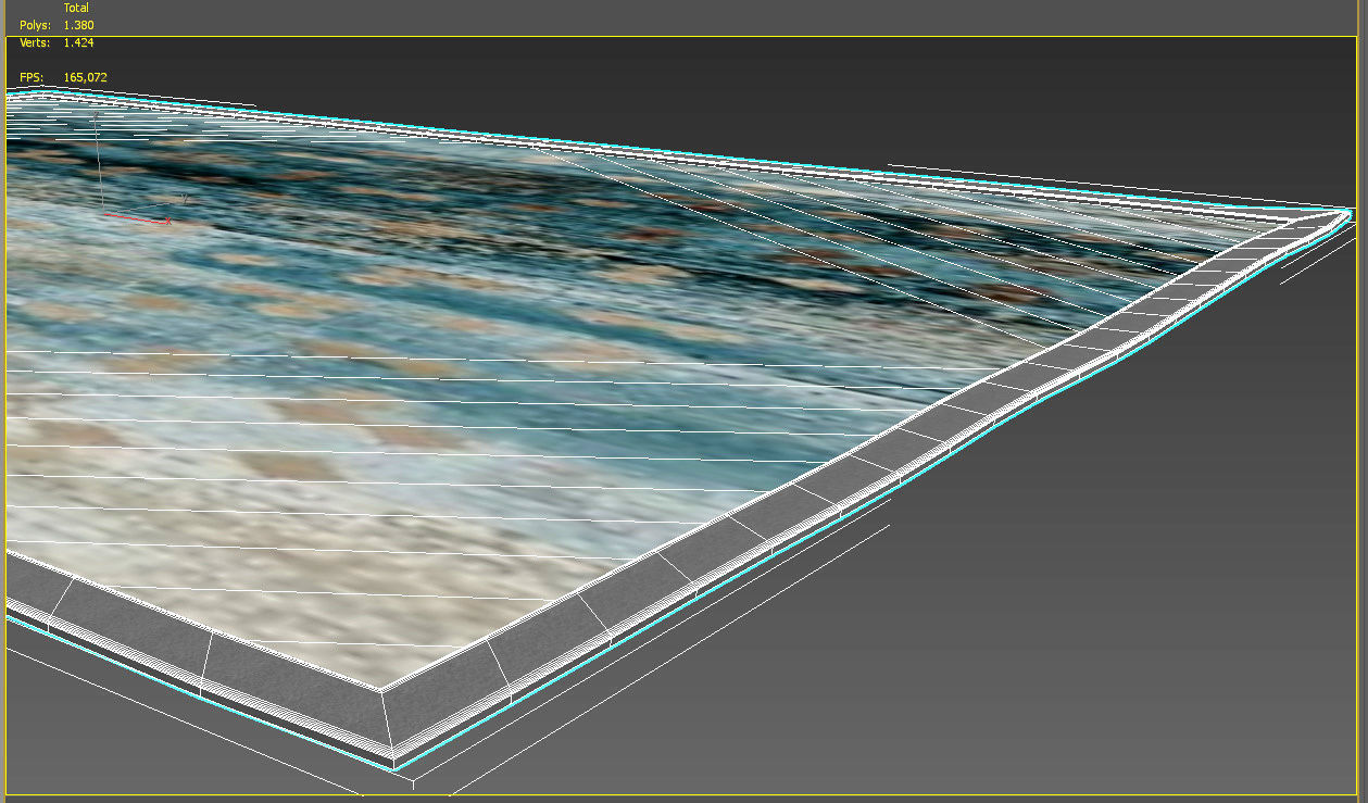 Blue area rug carpet 3D model_4