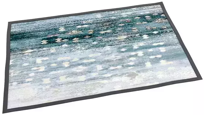 Blue area rug carpet 3D model Blue area rug carpet 3D model