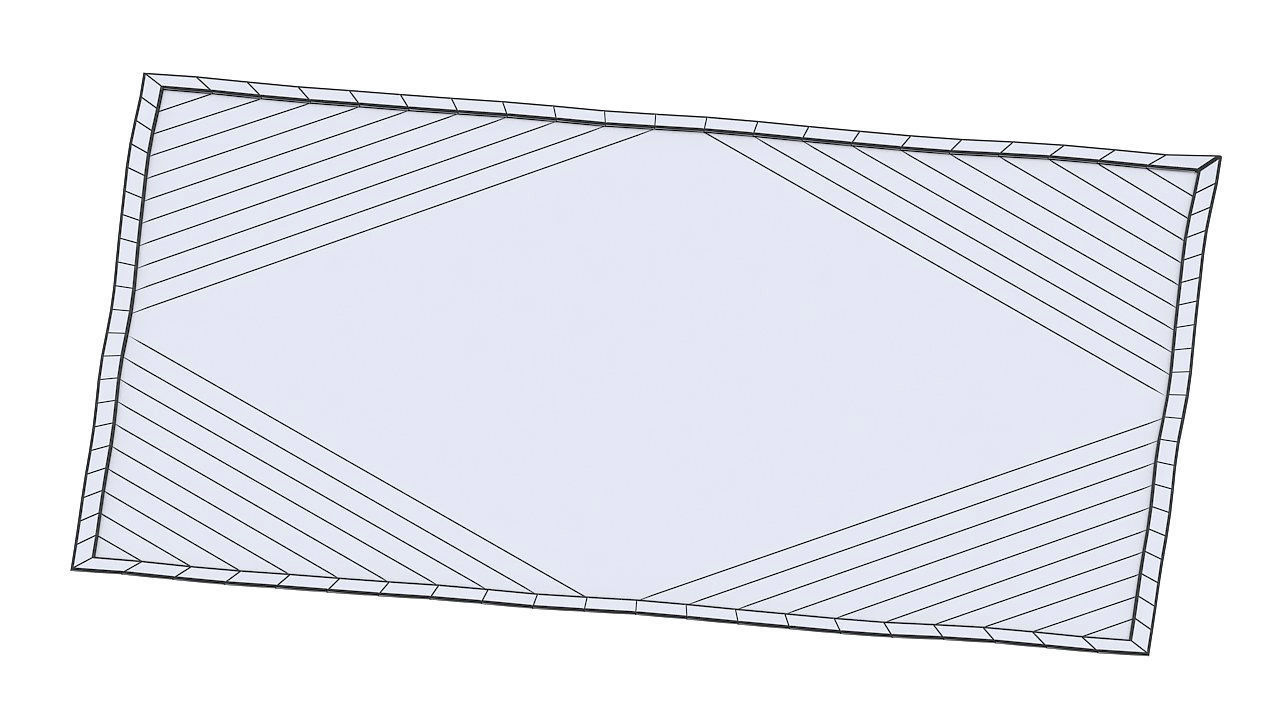 Blue area rug carpet 3D model_8