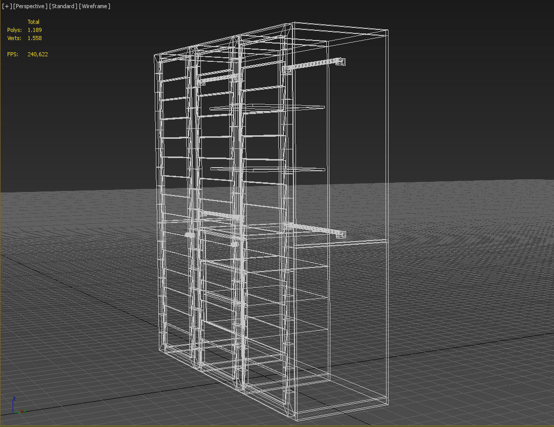 Wooden tropical closet armoire 3D model_18