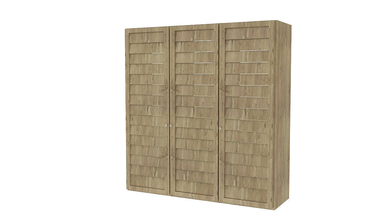 Wooden tropical closet armoire 3D model_5