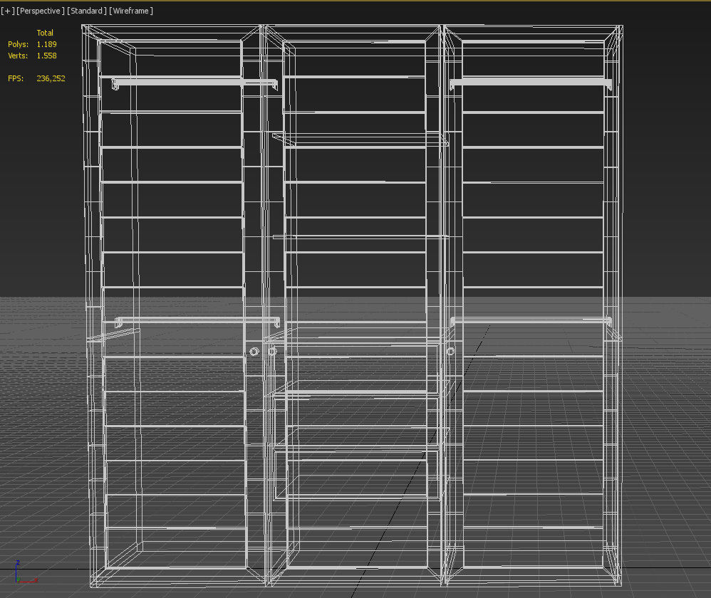 Wooden tropical closet armoire 3D model_16