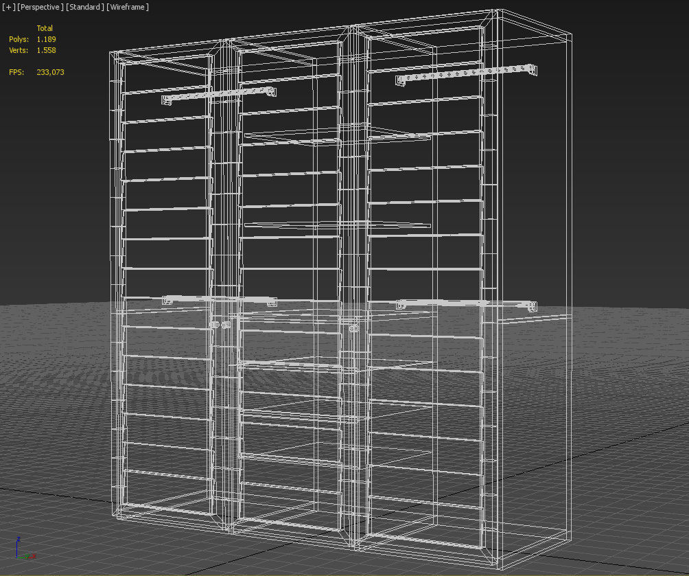 Wooden tropical closet armoire 3D model_17