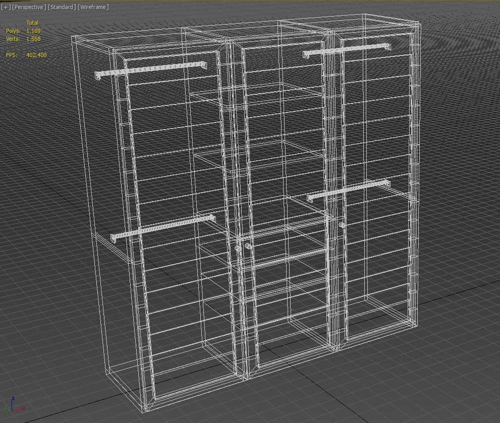 Wooden tropical closet armoire 3D model_15