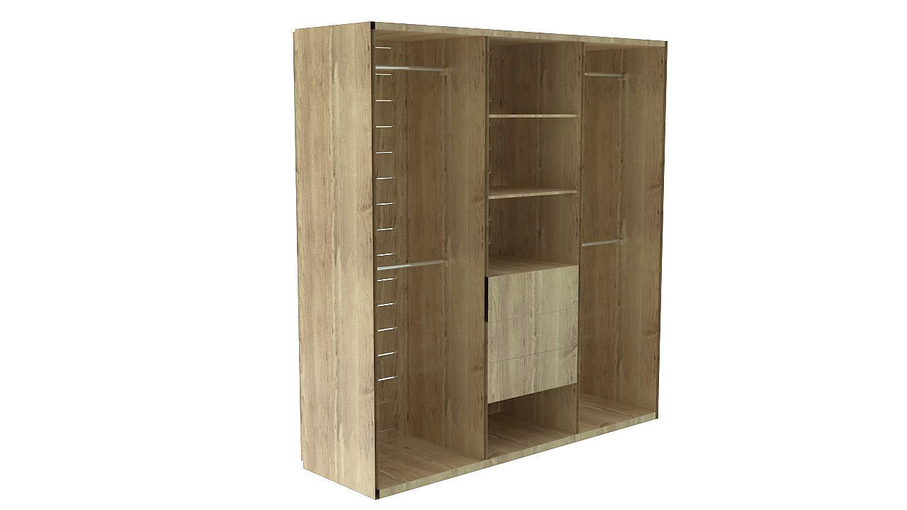 Wooden tropical closet armoire 3D model_8