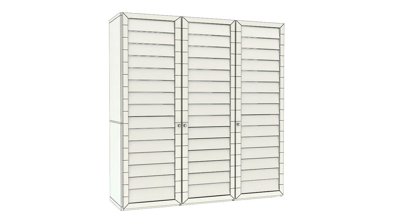 Wooden tropical closet armoire 3D model_13