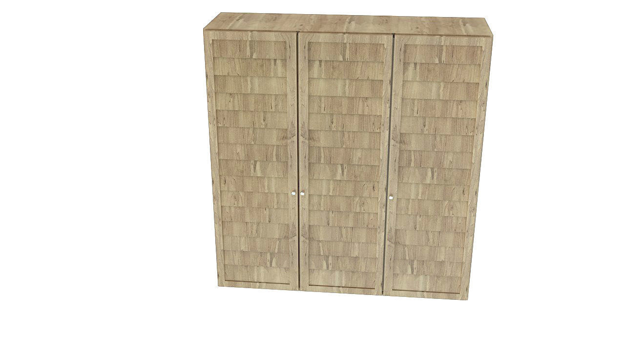 Wooden tropical closet armoire 3D model_4
