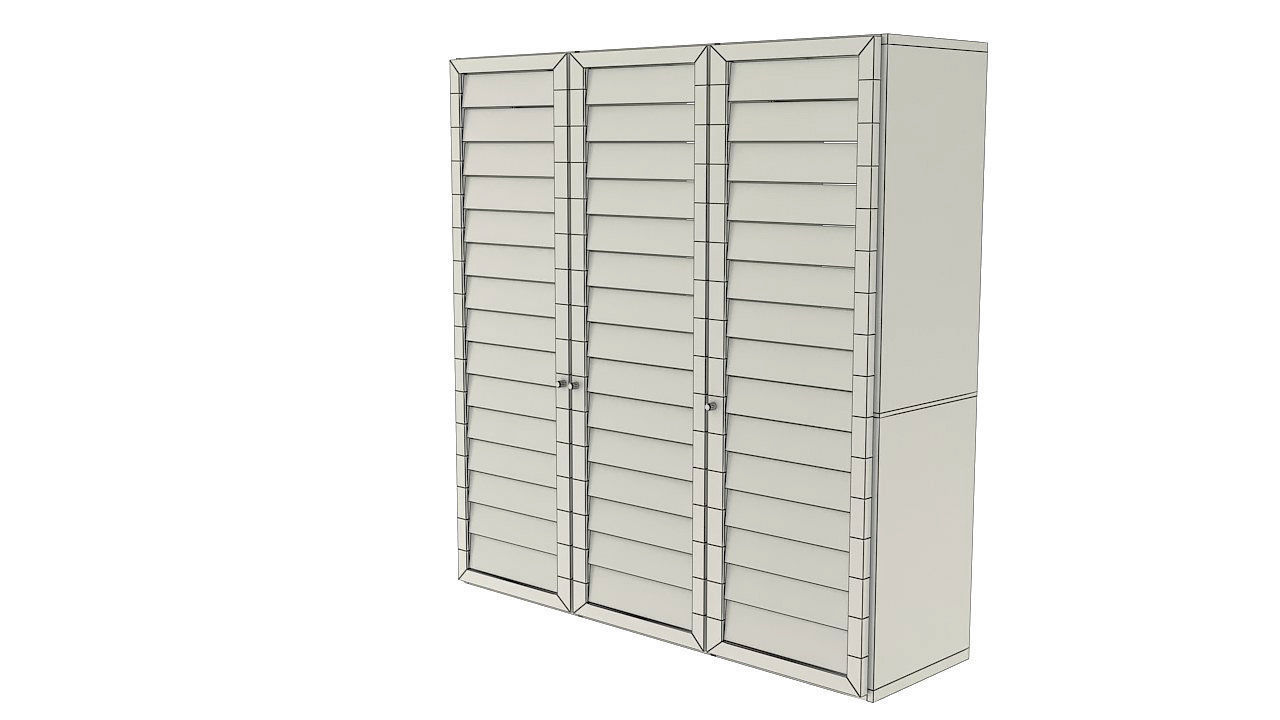 Wooden tropical closet armoire 3D model_12