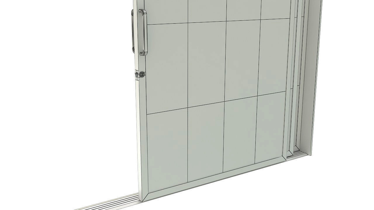 Sliding glass door and frame 3D model_7
