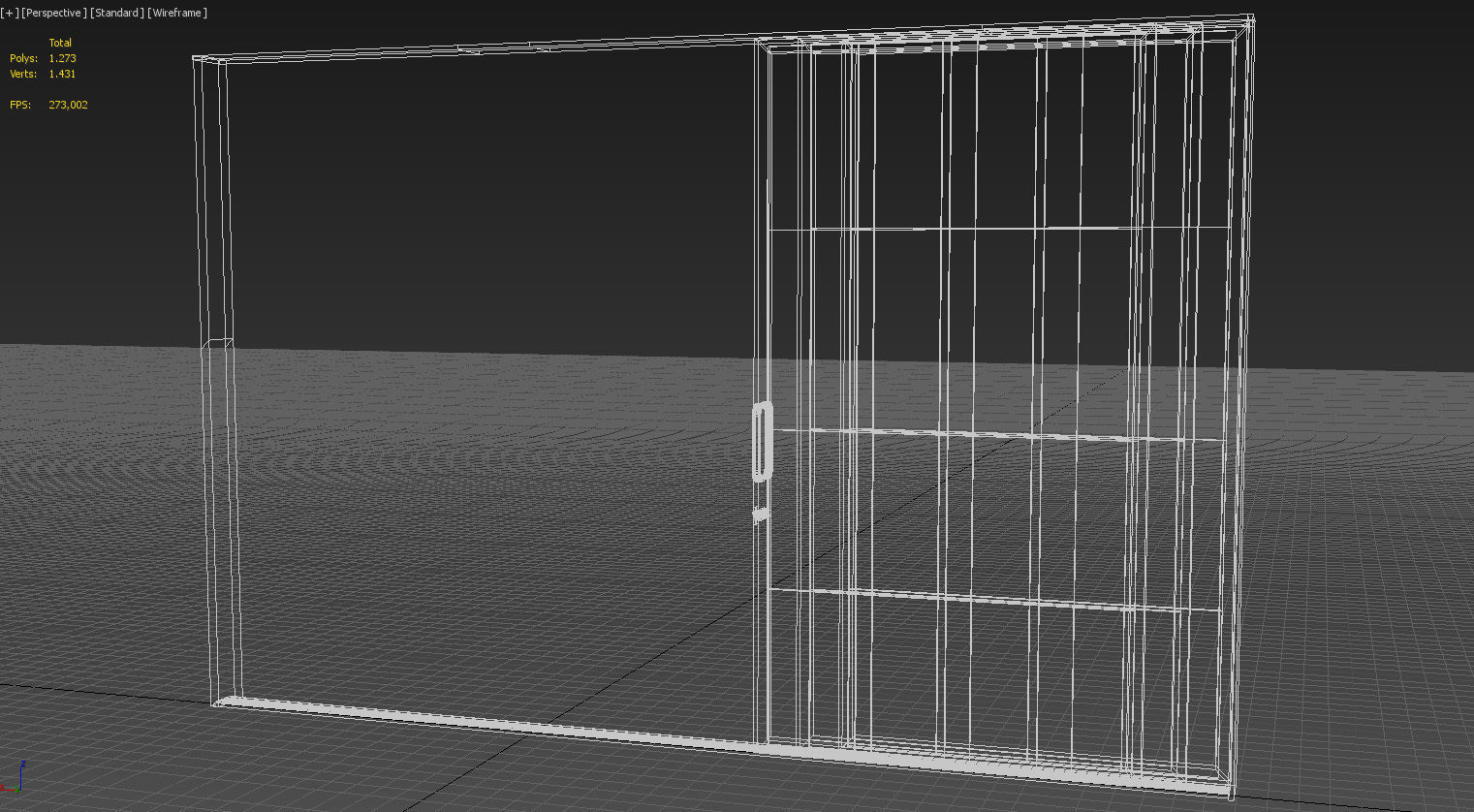 Sliding glass door and frame 3D model_13