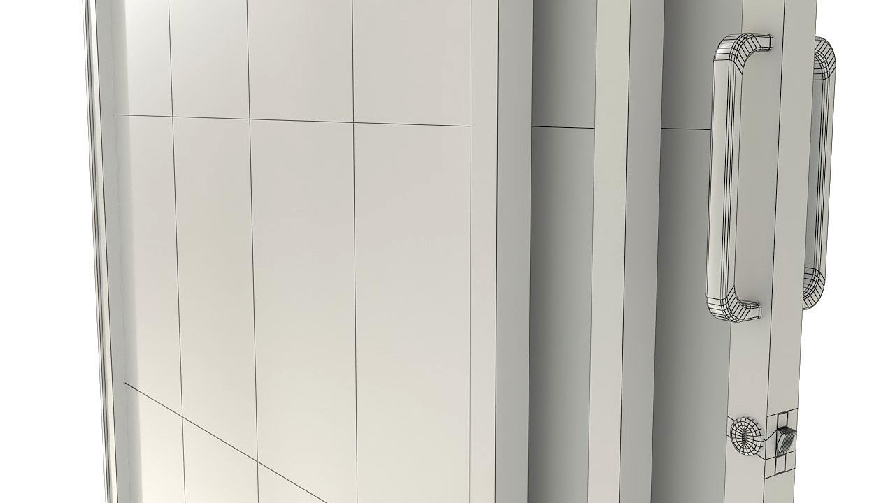 Sliding glass door and frame 3D model_11