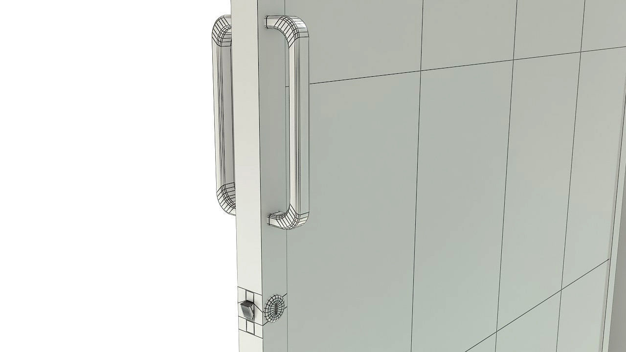 Sliding glass door and frame 3D model_8