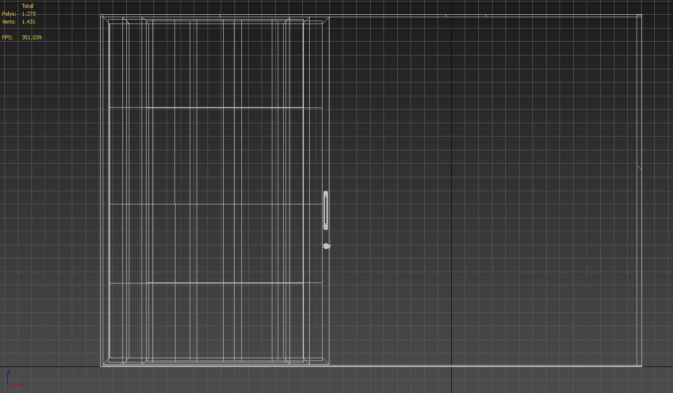 Sliding glass door and frame 3D model_19