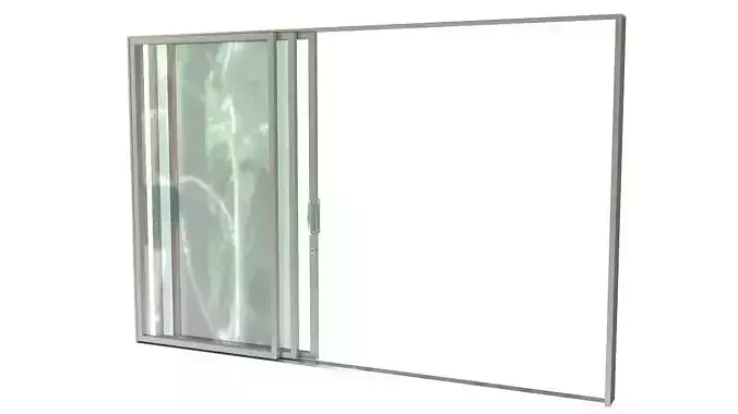Sliding glass door and frame 3D model