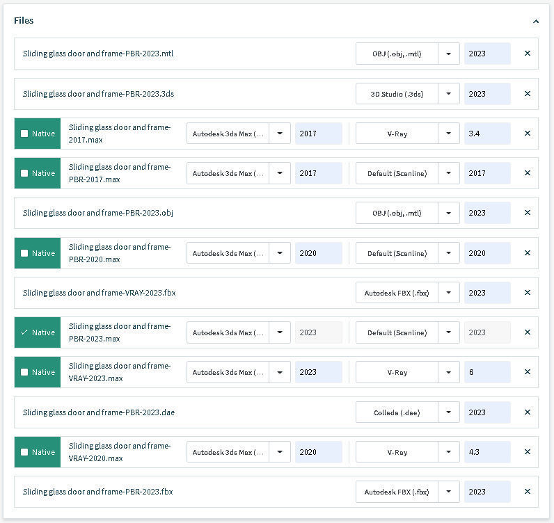 Sliding glass door and frame 3D model_20