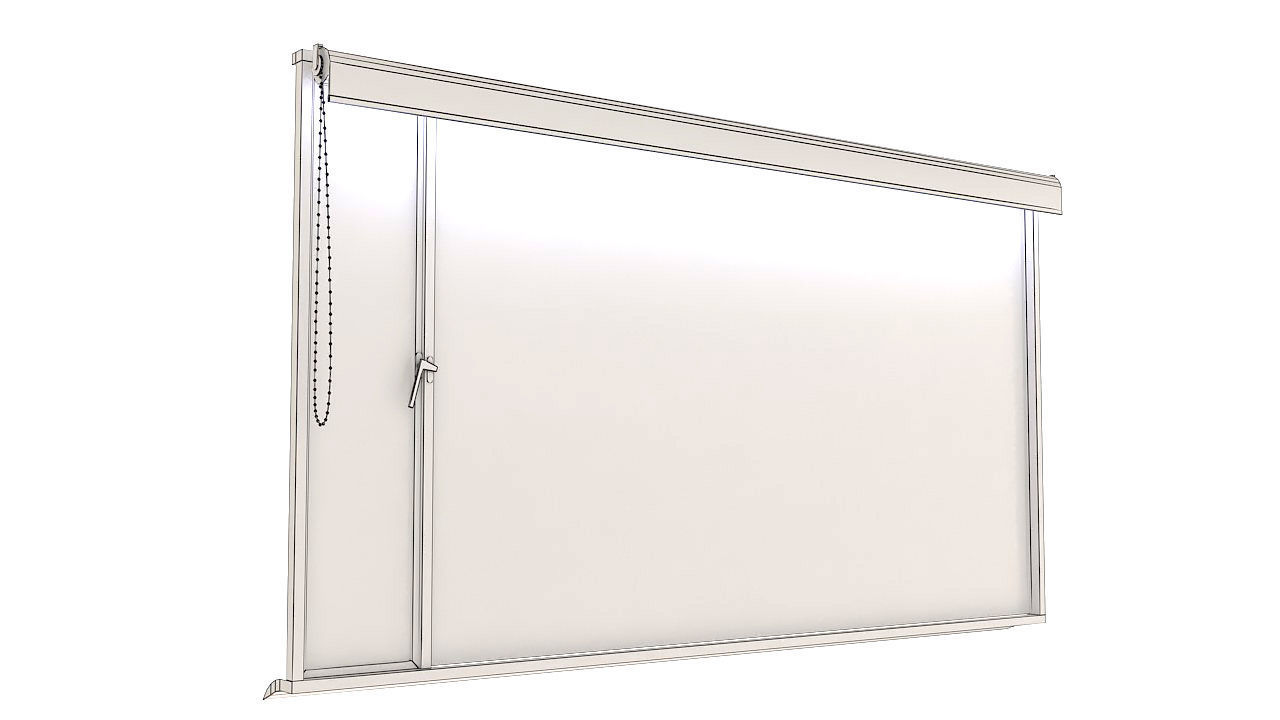 Aluminum window with blackout 3D model_10
