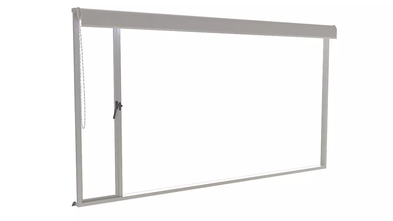 Aluminum window with blackout 3D model_0