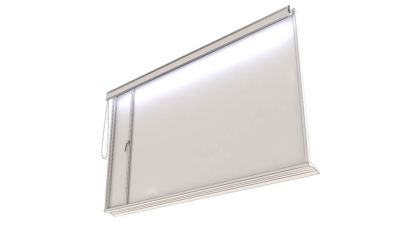 Aluminum window with blackout 3D model_9