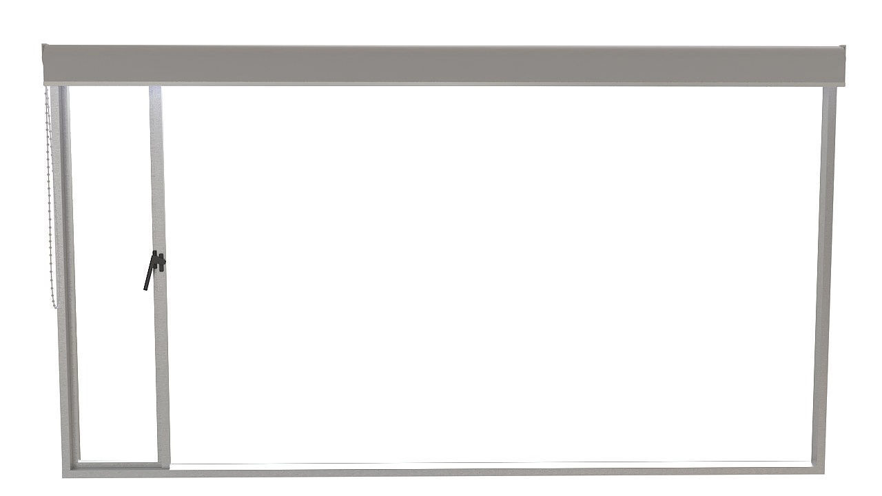 Aluminum window with blackout 3D model_2