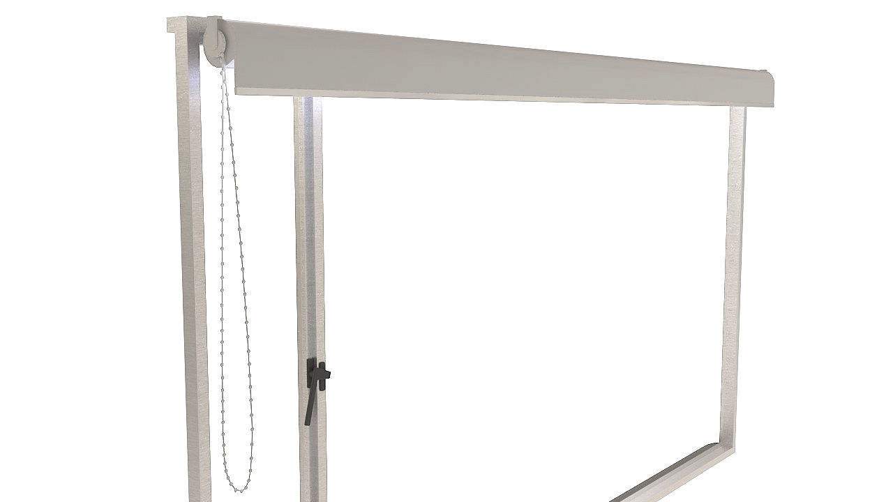 Aluminum window with blackout 3D model_7