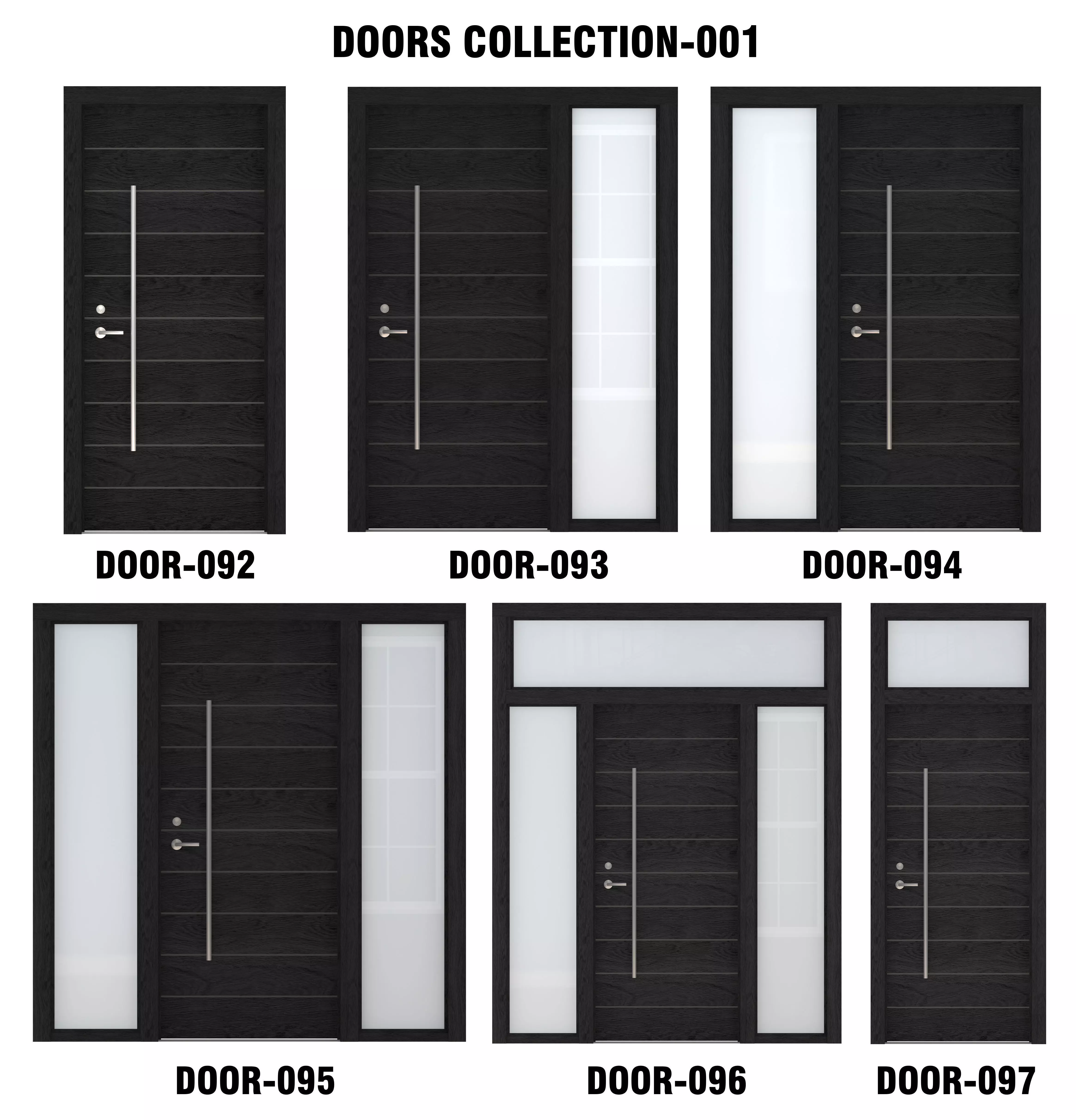 Door Collection-001 Black 3D model_0