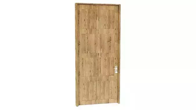 Wooden entrance door 3D model