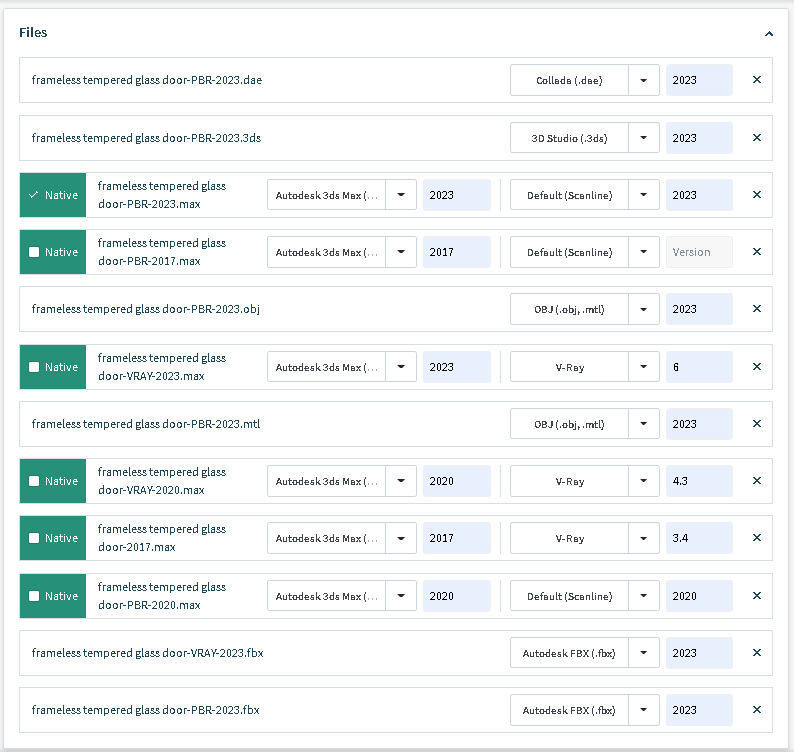Frameless tempered glass door 3D model_25