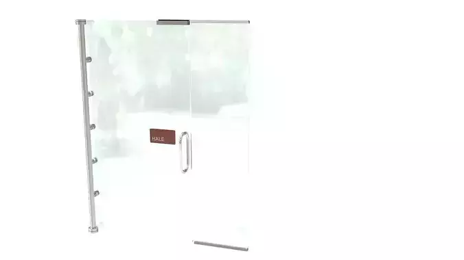 Frameless tempered glass door 3D model
