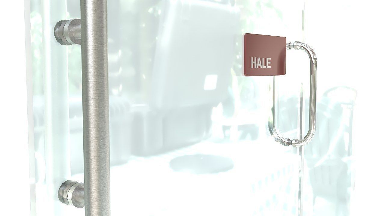 Frameless tempered glass door 3D model_4