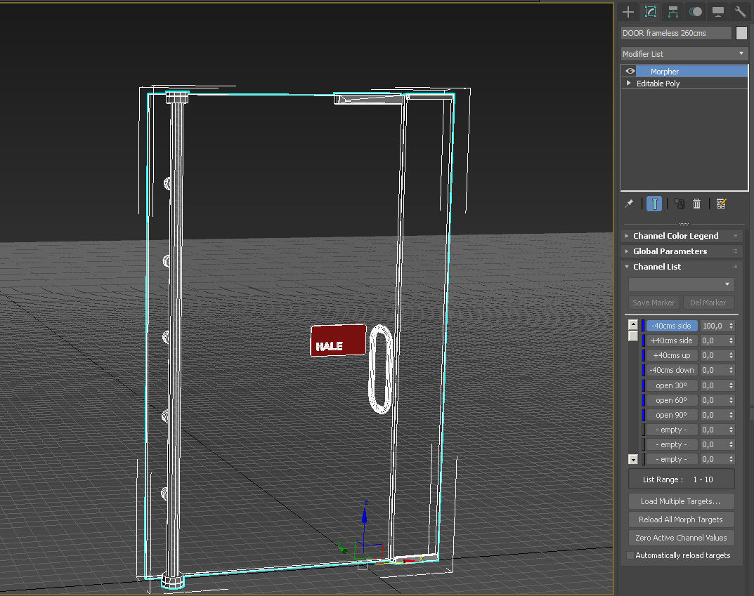 Frameless tempered glass door 3D model_17