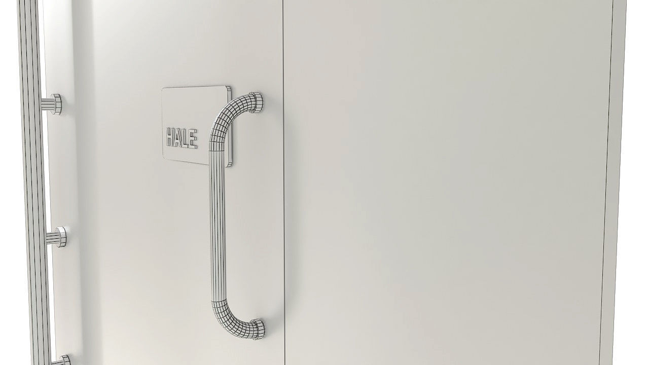 Frameless tempered glass door 3D model_13