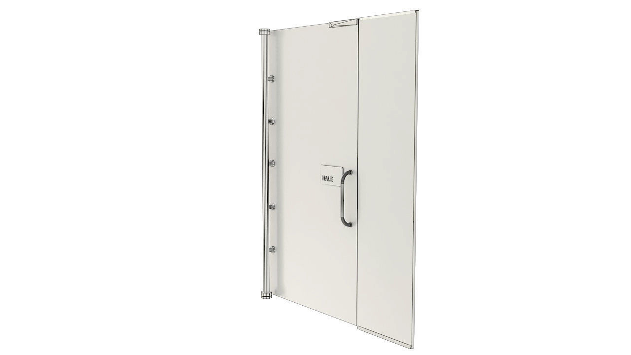 Frameless tempered glass door 3D model_12