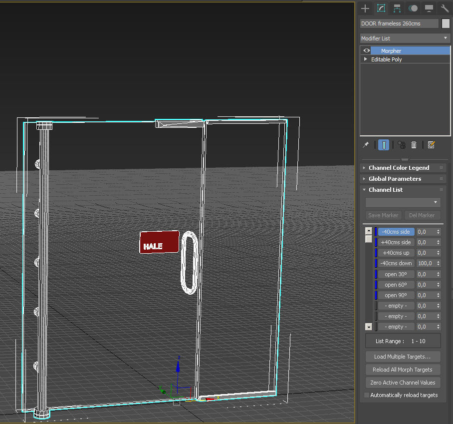 Frameless tempered glass door 3D model_20