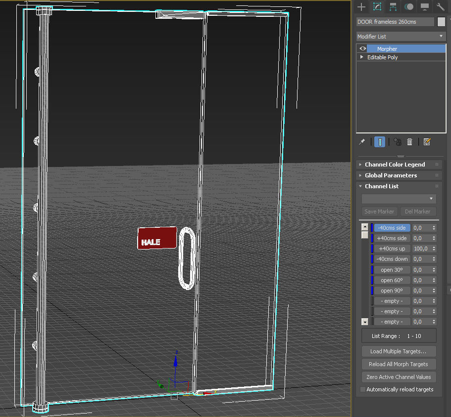 Frameless tempered glass door 3D model_19