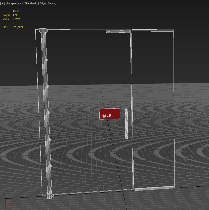 Frameless tempered glass door 3D model_15