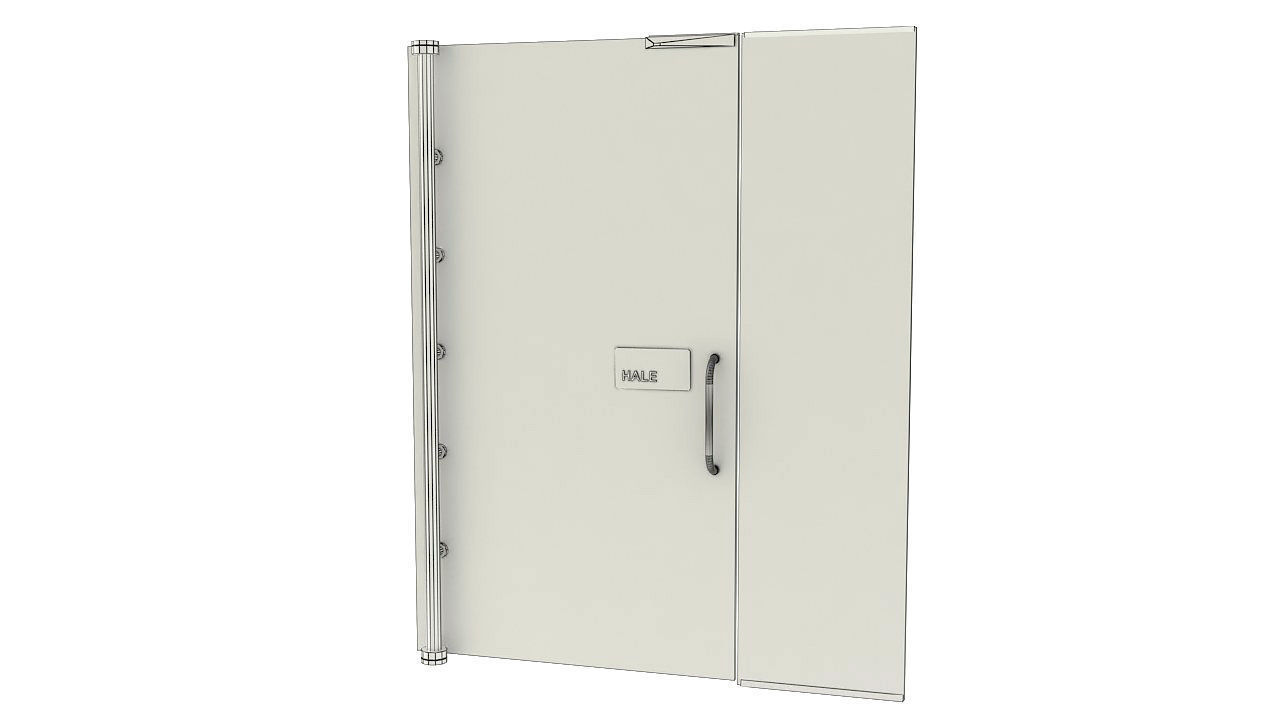 Frameless tempered glass door 3D model_8