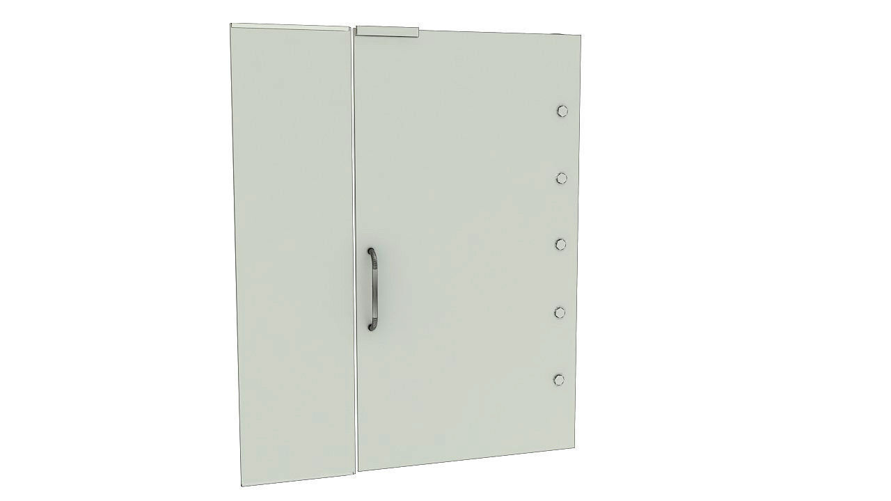 Frameless tempered glass door 3D model_14