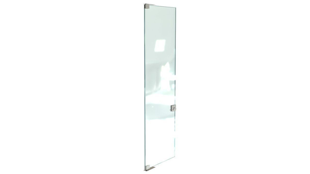 Frameless tempered single glass door 3D model_3