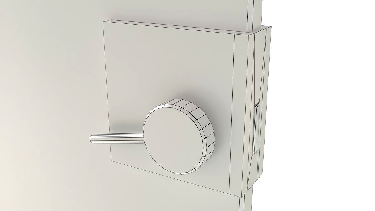 Frameless tempered single glass door 3D model_13