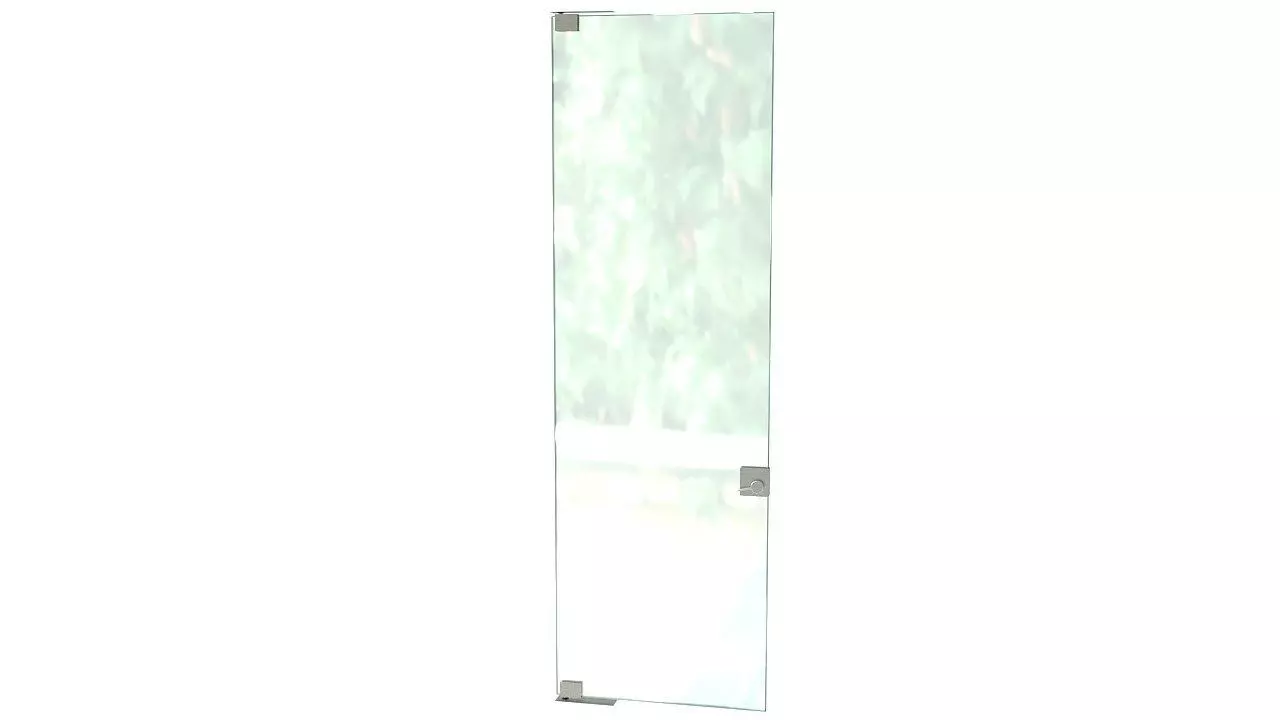 Frameless tempered single glass door 3D model_0