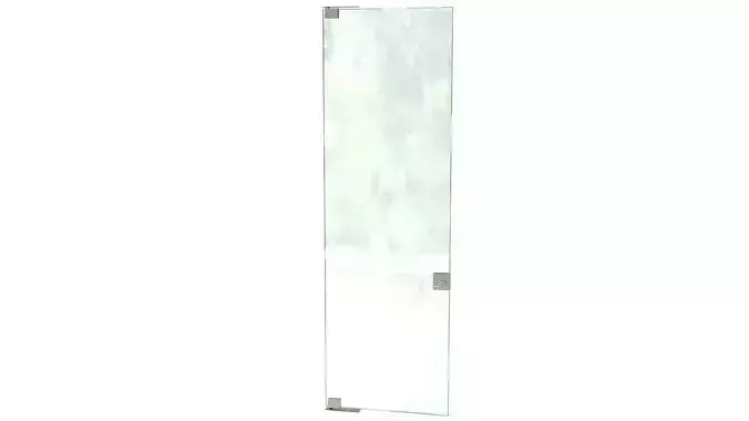 Frameless tempered single glass door 3D model Frameless tempered single glass door 3D model
