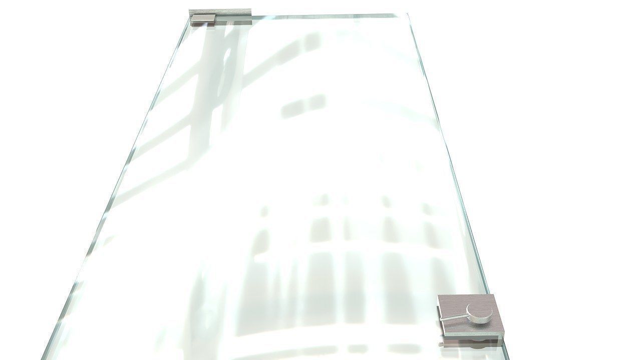 Frameless tempered single glass door 3D model_6